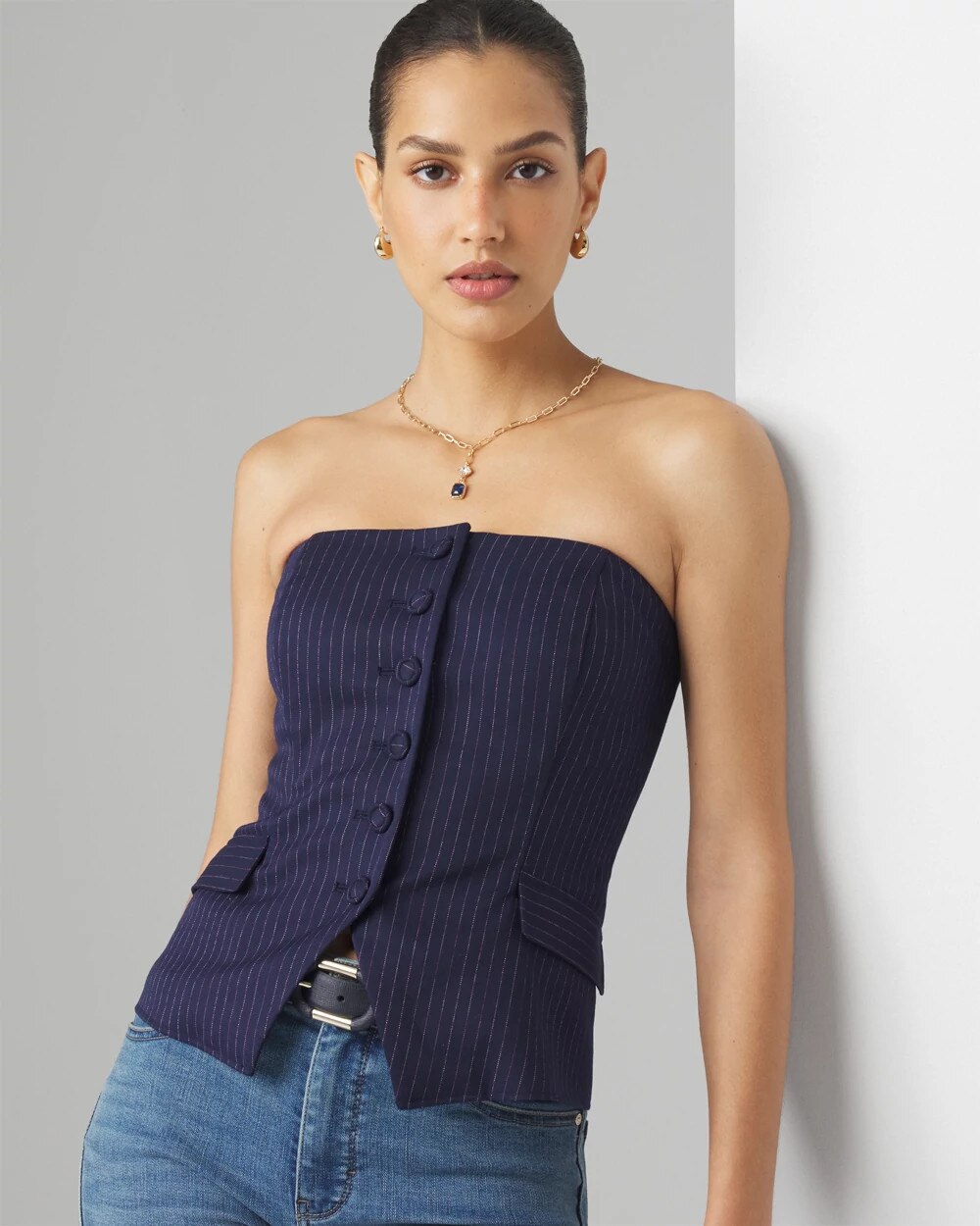 white house black market bustier top