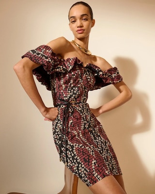 Off-the-Shoulder Poplin Mini Dress