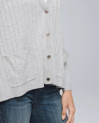 Ribbed High Low Cardigan