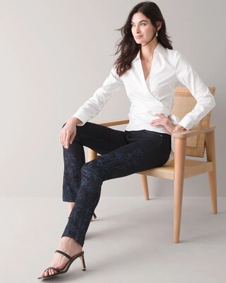 Curvy High-Rise Sculpt Floral Slim Jeans