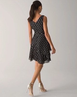 Petite Metallic Stripe Tiered Dress click to view larger image.
