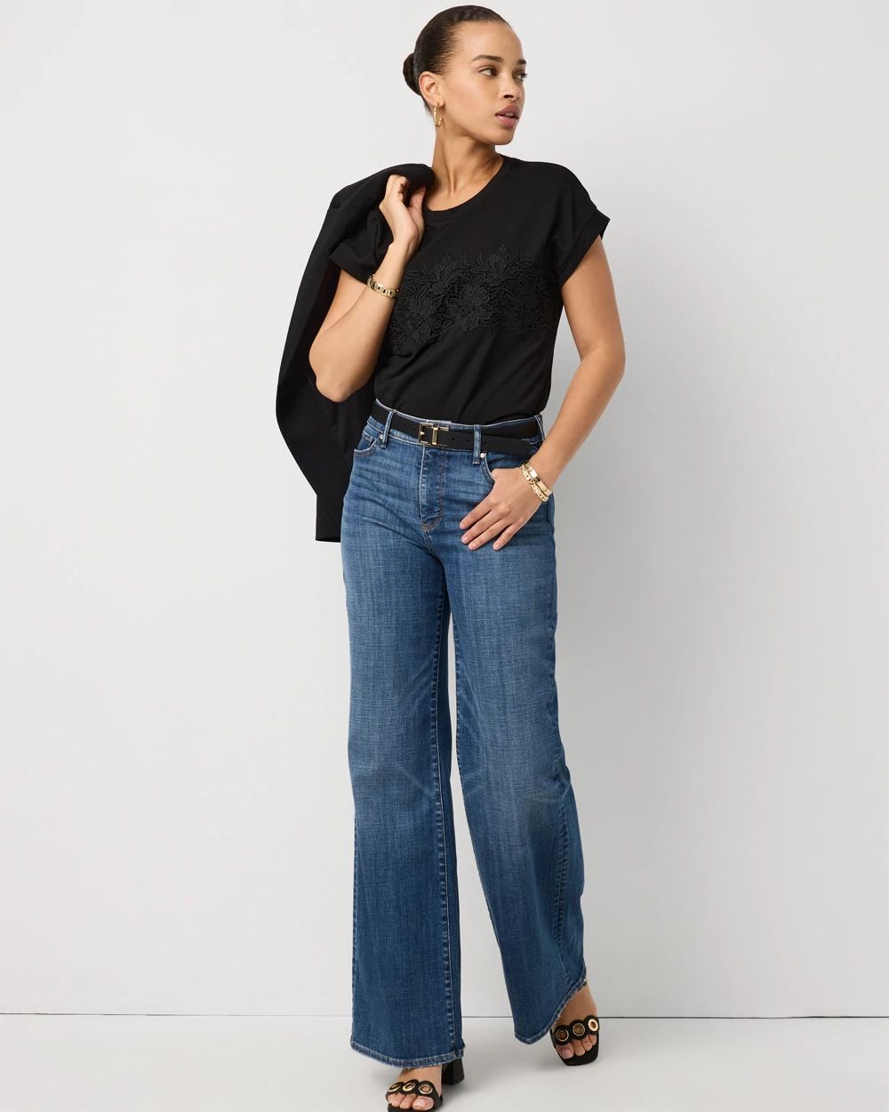 Lace Applique Crewneck Tee