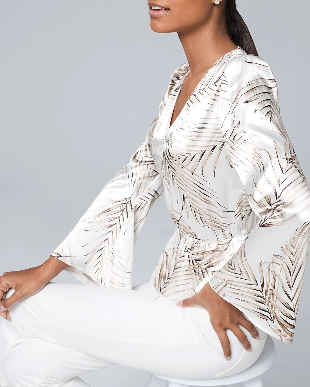 Palm-Print Blouse