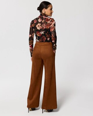 Petite Faux Suede High-Rise Wide Leg Pant click to view larger image.