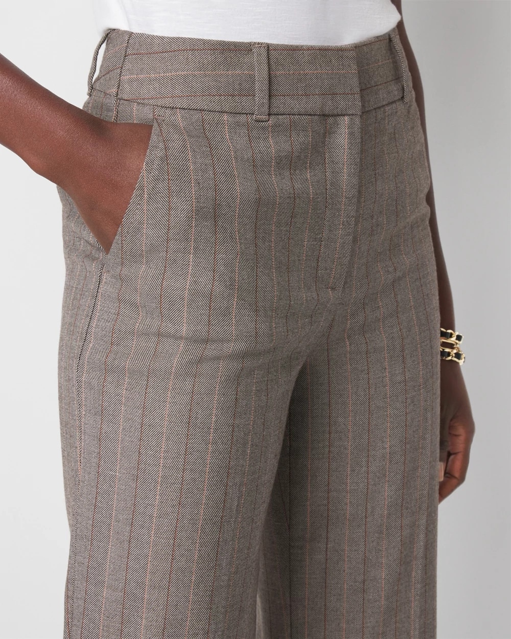 WHBM® Petite Luna Wide Leg Pinstripe Trousers