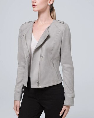 Faux-Suede Moto Jacket