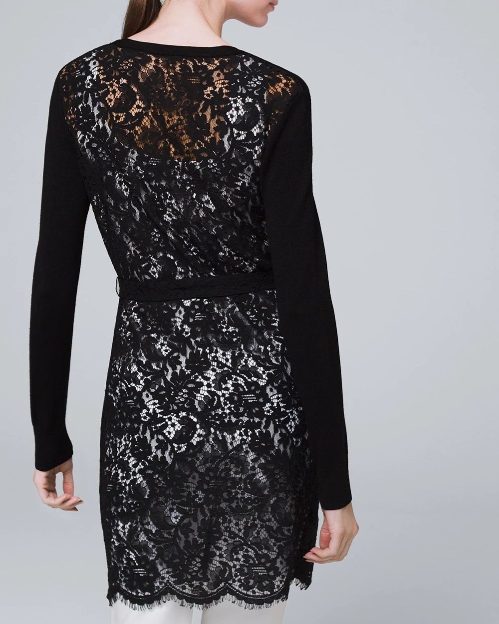 Lace-Back Boyfriend Cover-Up with Removable Belt