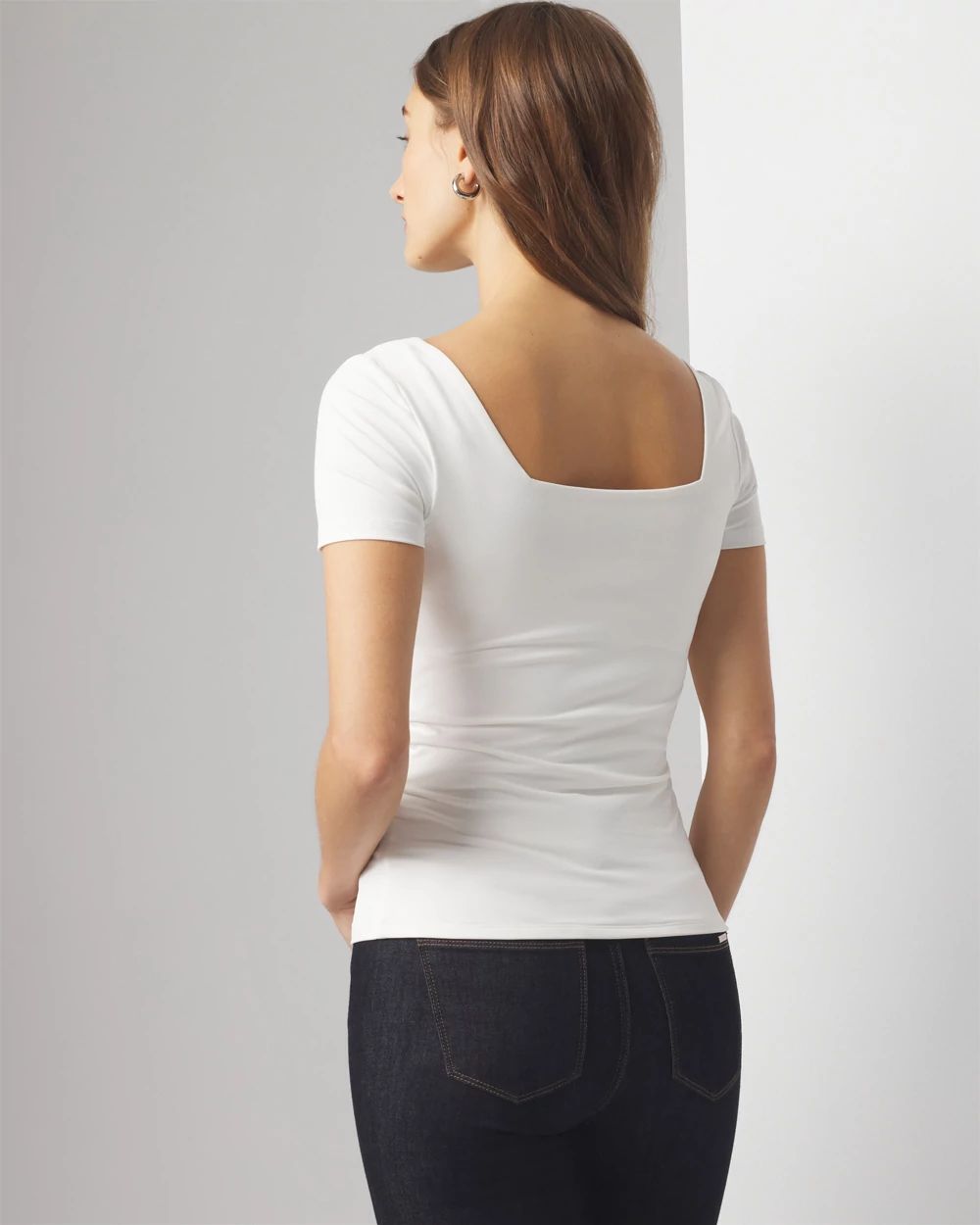 WHBMFORME™ Short Sleeve Square Neck Top