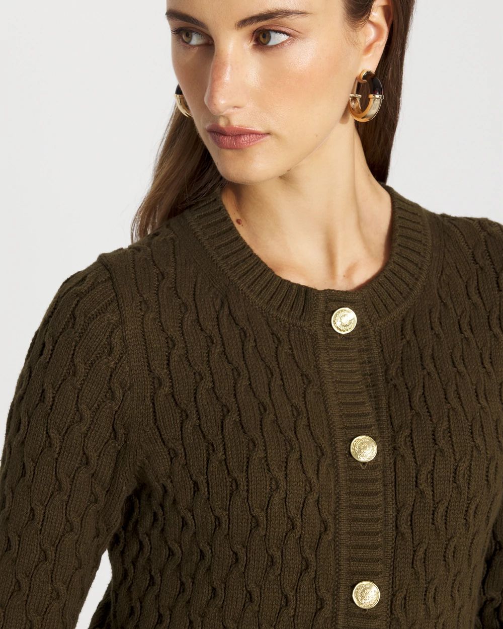 Longline Cable Knit Cardigan Sweater