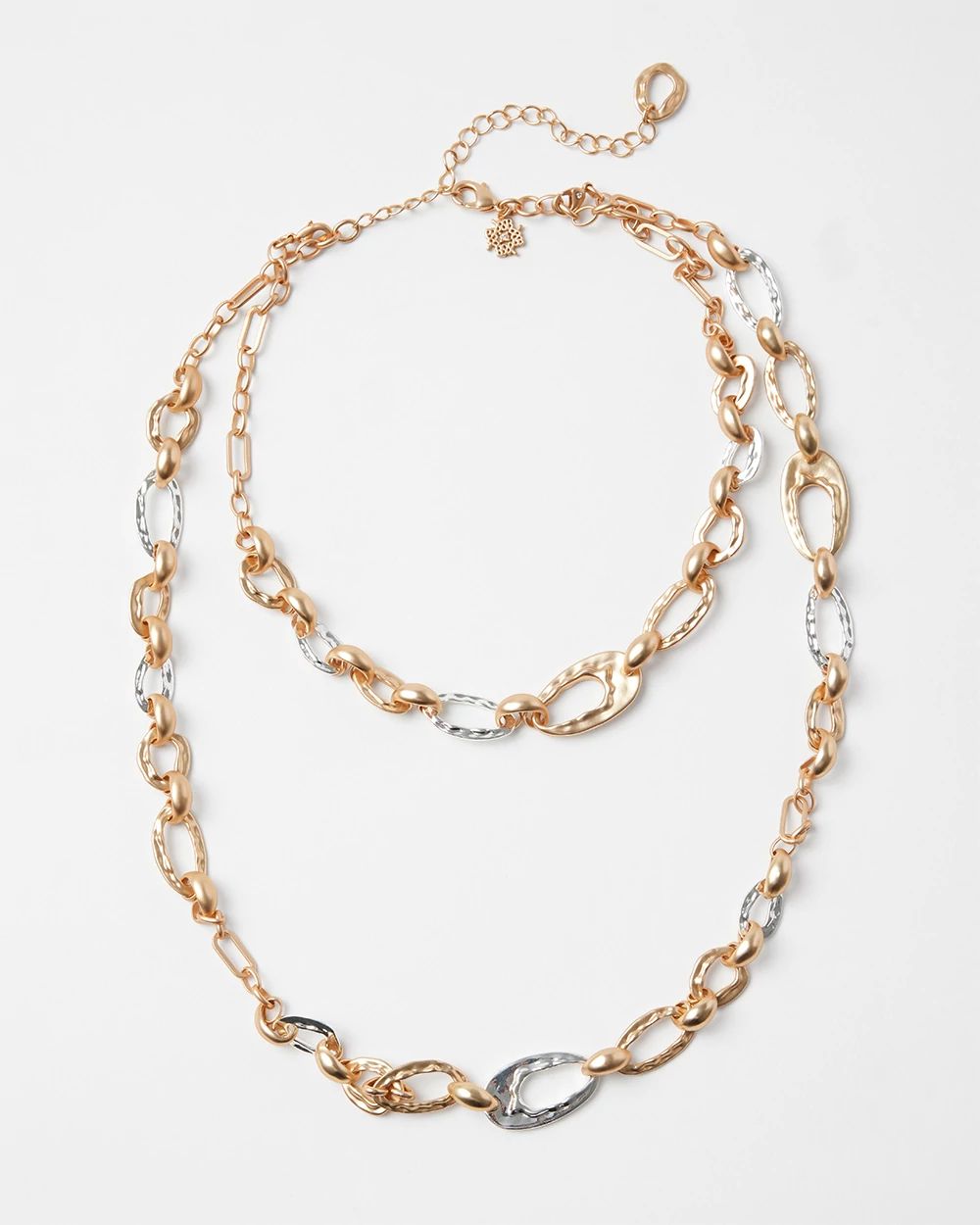 Mixed Metal Discs Convertible Necklace