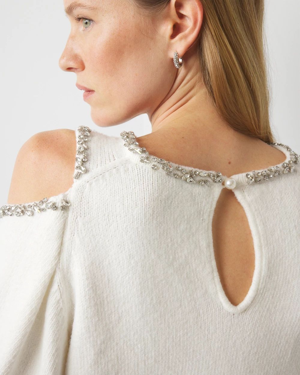 Embellished Cutout Sweater