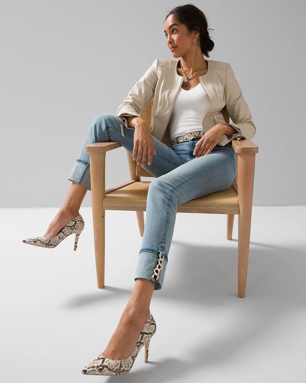 Mid-Rise Everyday Soft Denim™ Slim Chain Cuff Jeans