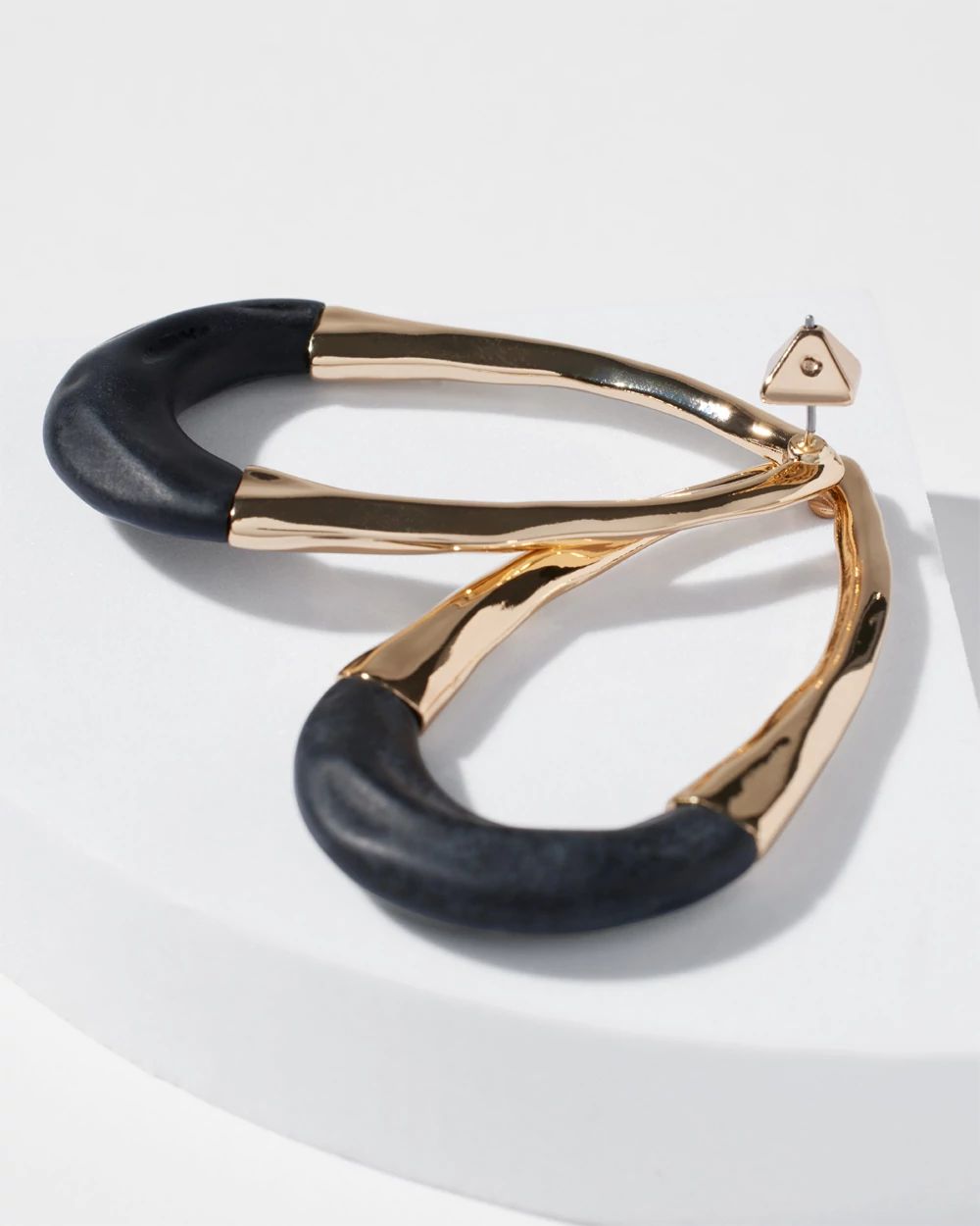 Gold Frontal Oval Hoop Earrings