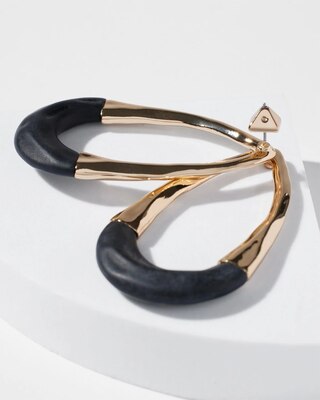 Gold Frontal Oval Hoop Earrings