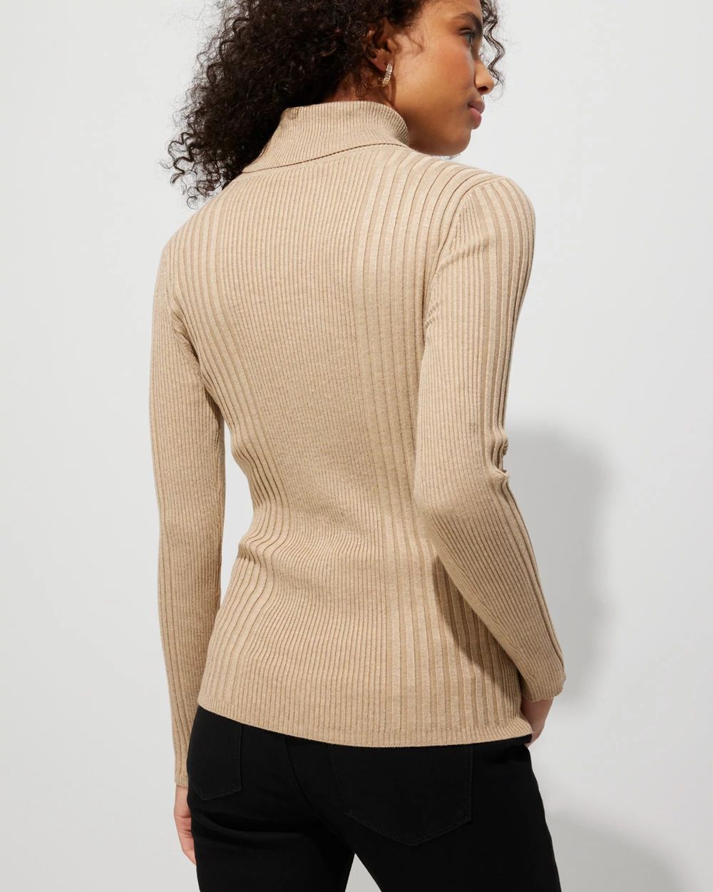 Outlet WHBM Ribbed Turtleneck Pullover Sweater click to view larger image.