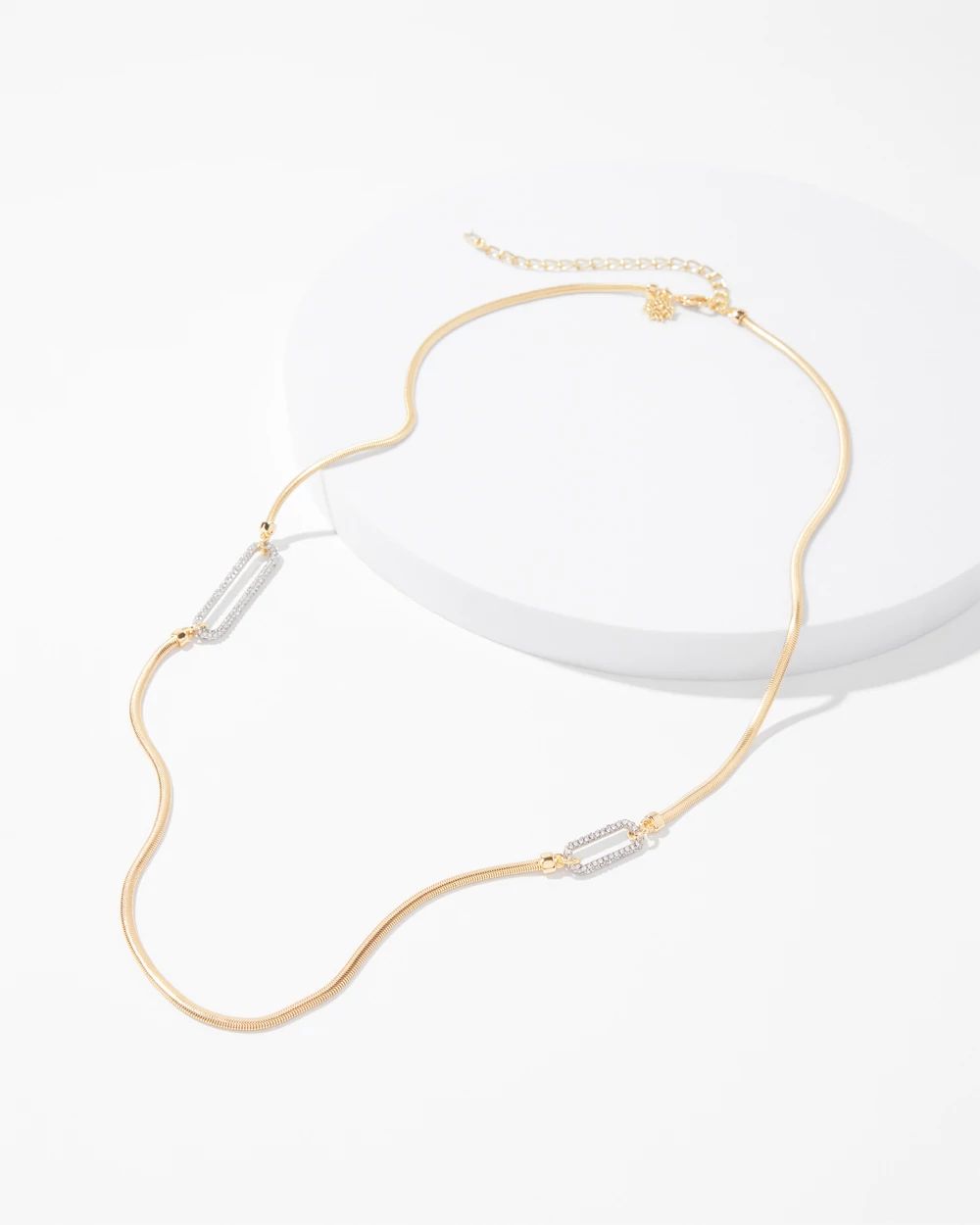Gold Snake Link Long Necklace