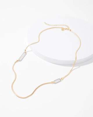 Gold Snake Link Long Necklace