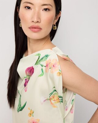 Satin Petal Sleeve Blouse click to view larger image.