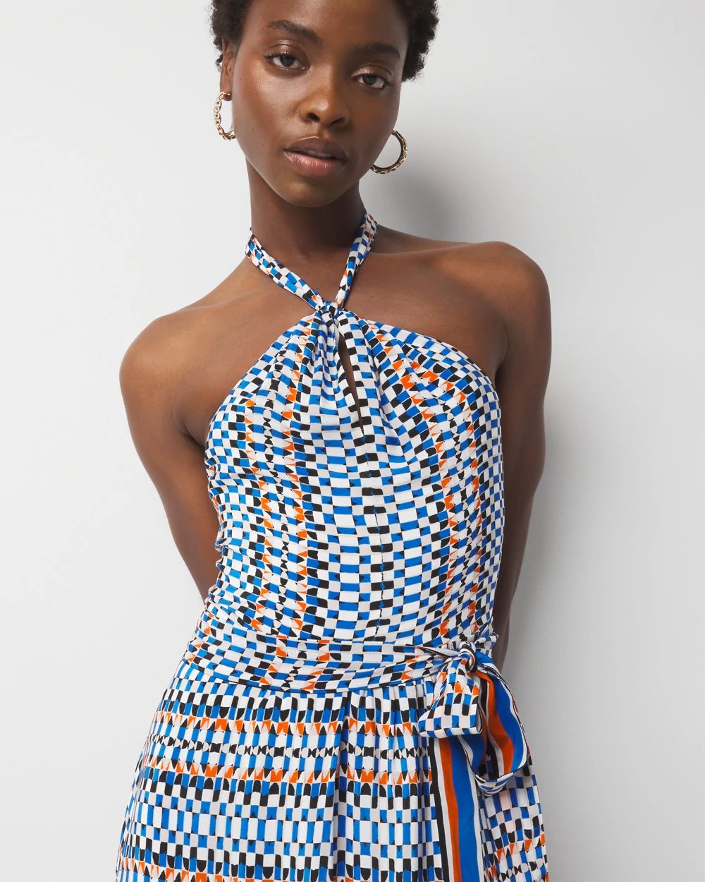 Halter Tie-Waist Maxi Dress