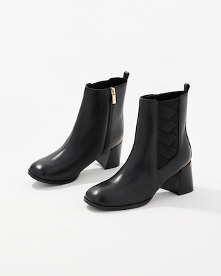 Faux Leather Heeled Ankle Boots click to view larger image.