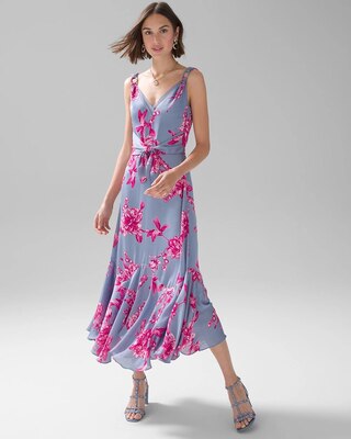Floral Satin Fit & Flare Dress