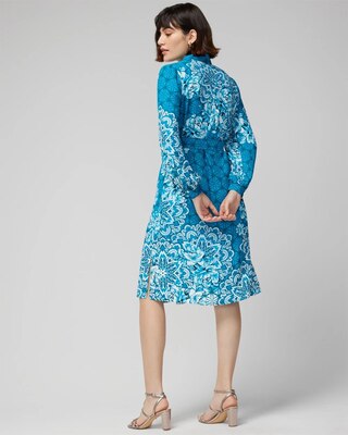Long Sleeve Shirt Midi Dress With Belt