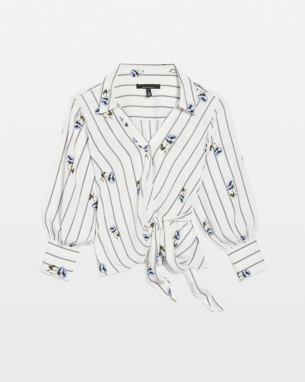 Crepe Long Sleeve Wrap Shirt