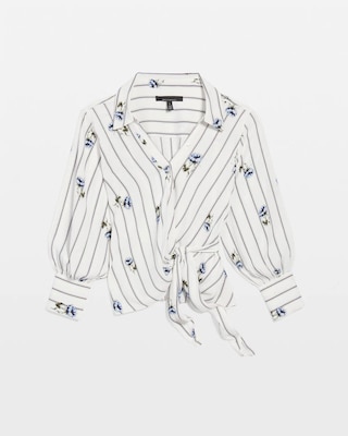 Crepe Long Sleeve Wrap Shirt click to view larger image.