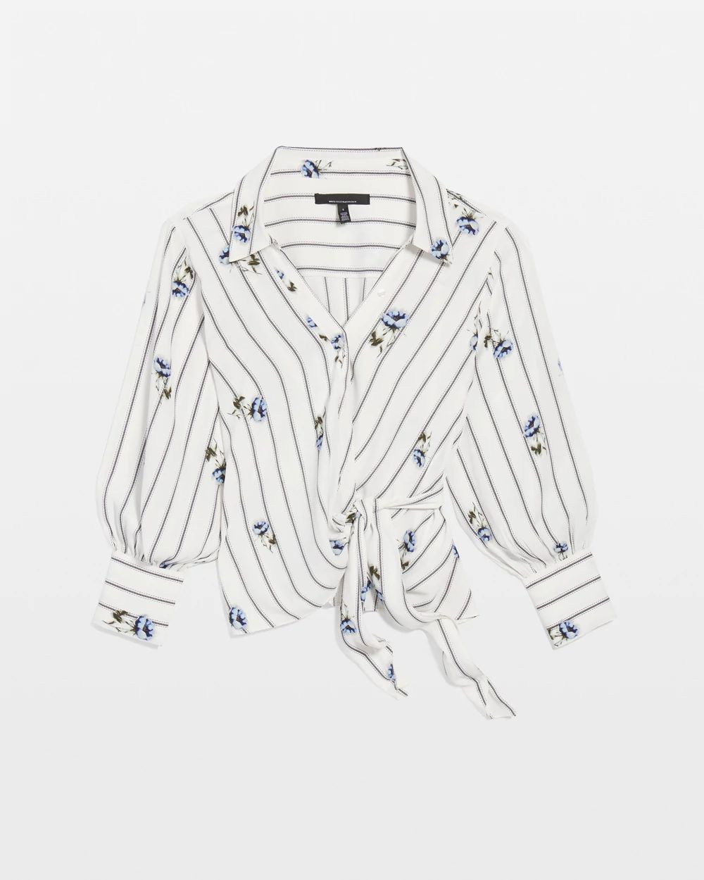 Crepe Long Sleeve Wrap Shirt click to view larger image.