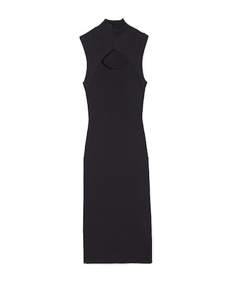 Sleeveless Cutout Sweater Sheath Dress