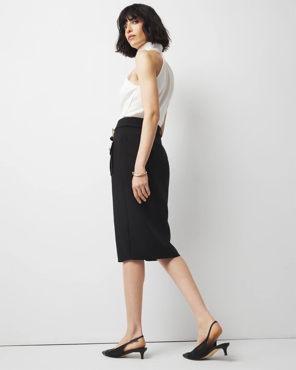 Petite Belted Utility Skirt