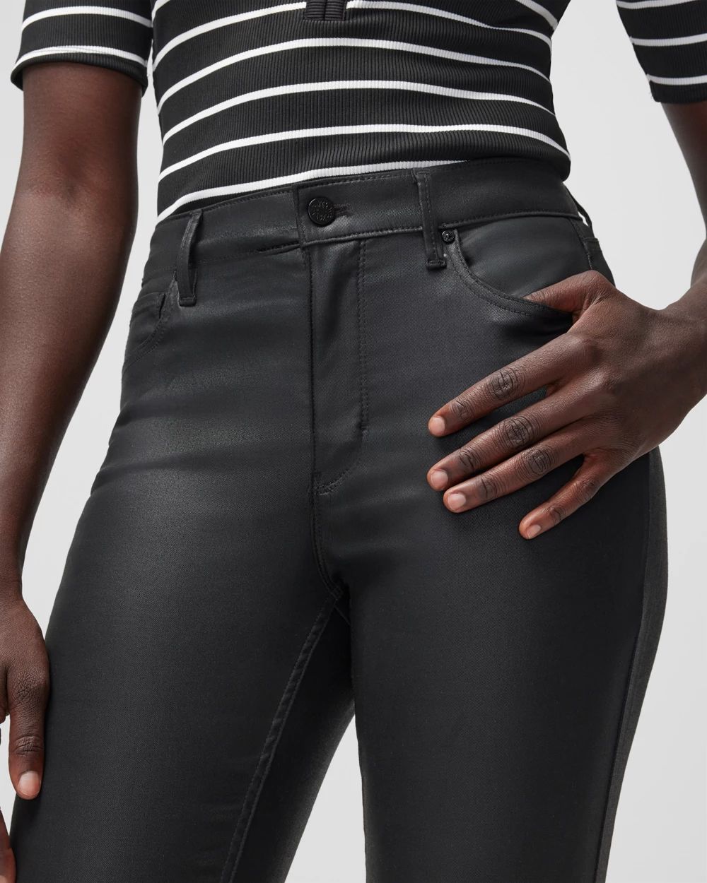 High Rise Coated Skinny Jeans White House Black Market