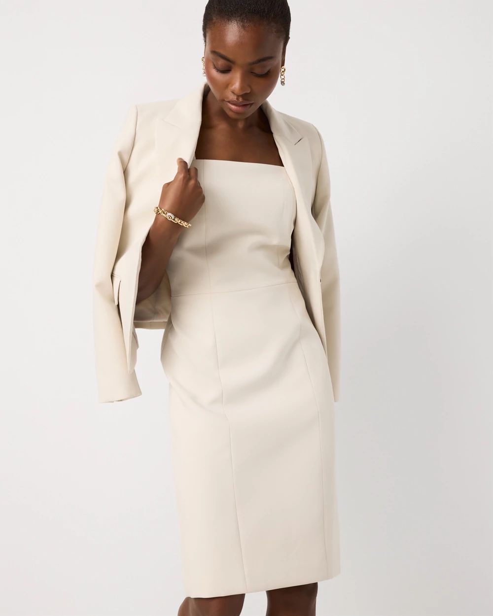 Petite Square Neck Sheath Dress