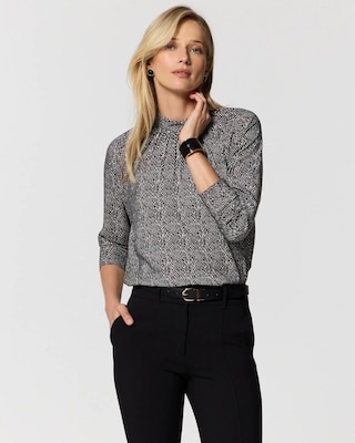 Satin Mock Neck Blouse
