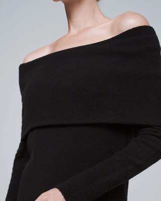 Foldover Off-the-Shoulder Sweater