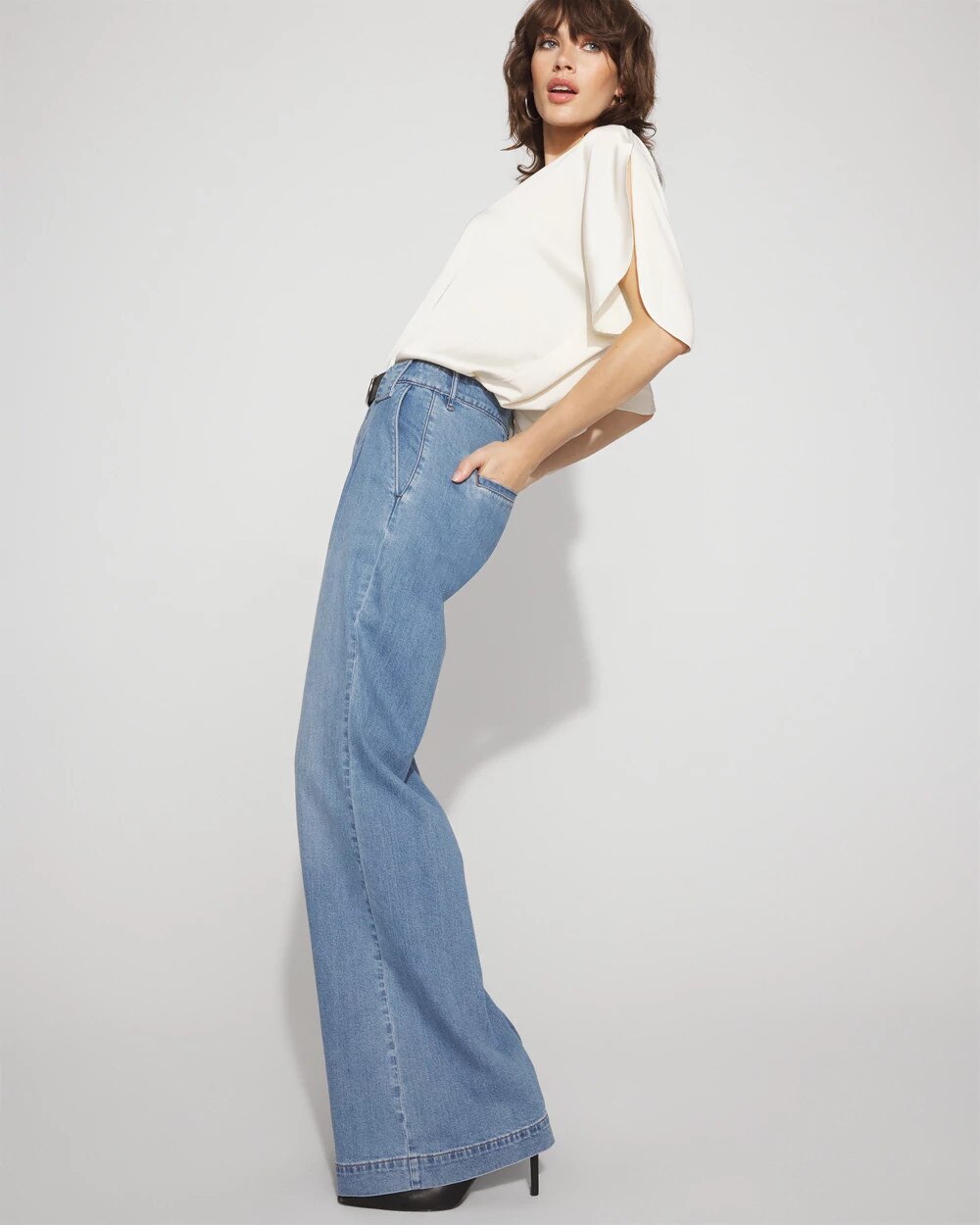 Satin + Jersey Split Sleeve Tee - image 2