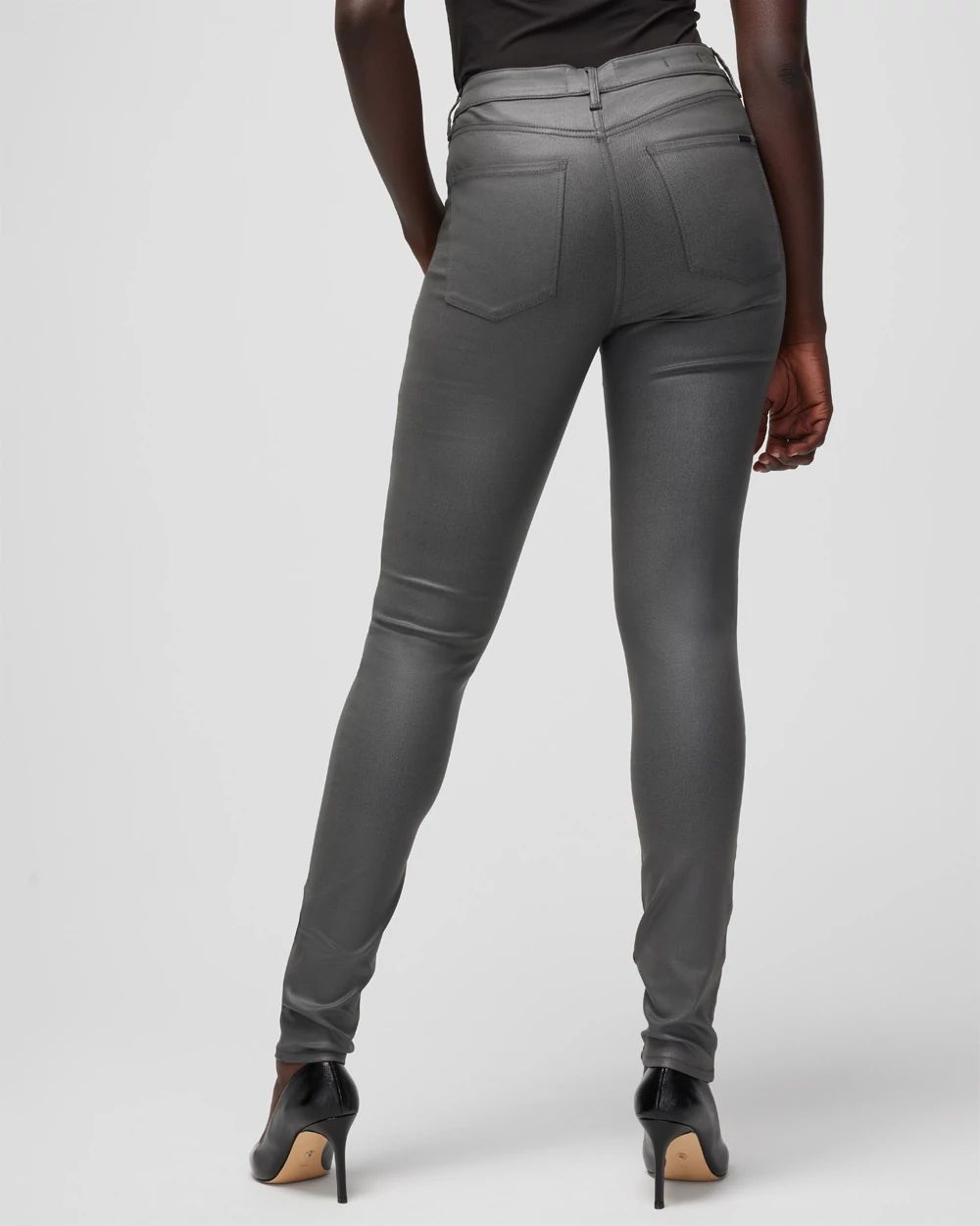 Curvy High-Rise Coated Skinny Jeans