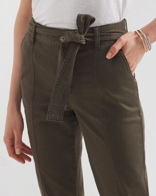 High-Rise Belted Twill Pants click to view larger image.