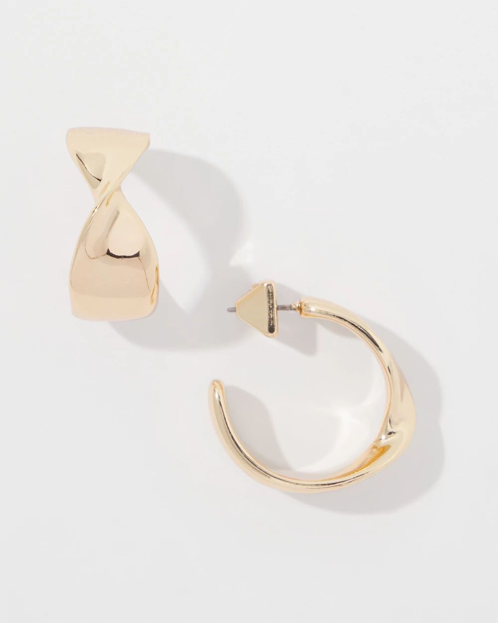 Gold Twisted Hoop Earrings