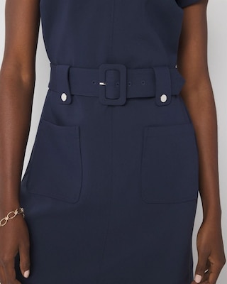 Petite Belted Ponte Shirt Dress click to view larger image.
