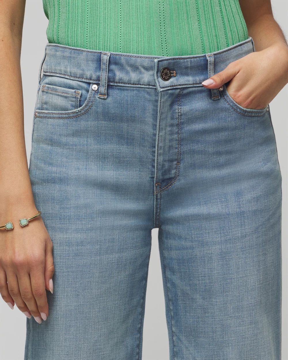 Petite High-Rise Everyday Soft Denim™ Wide-Leg Pants click to view larger image.