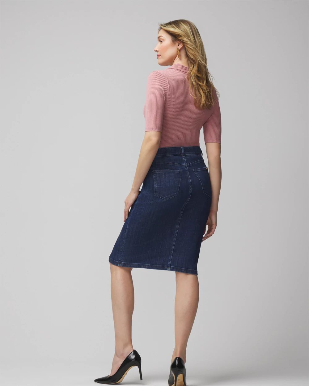 Denim Pencil Skirt click to view larger image.
