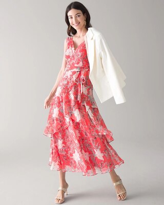 Flirty Floral Print Midi Dress