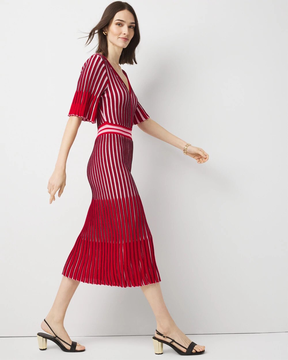 Flutter Sleeve Sweater Dress