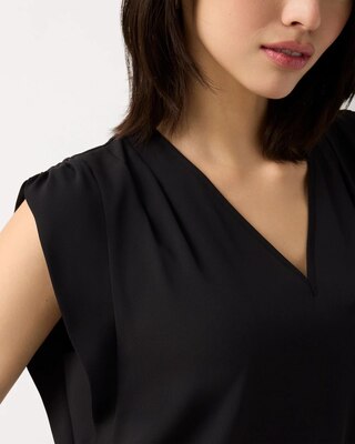 Ruched Shoulder Crepe Shell click to view larger image.