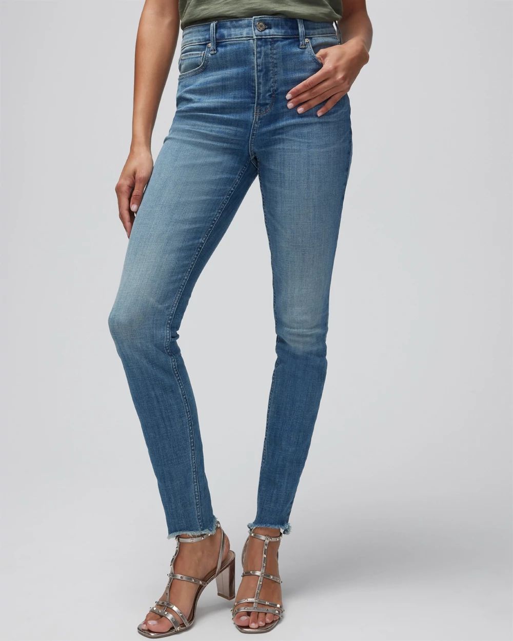 Extra High-Rise Everyday Soft Denim  Skinny Ankle Jeans click to view larger image.