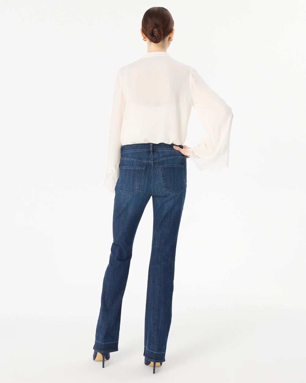 Release Hem Mid-Rise Bootcut Jeans click to view larger image.
