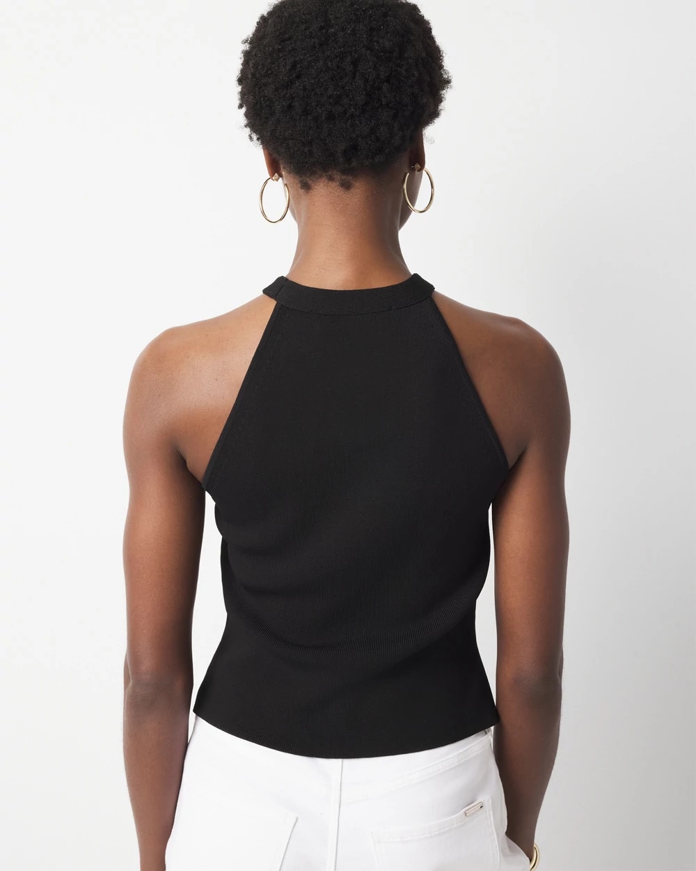 Ring Halter Sweater Top