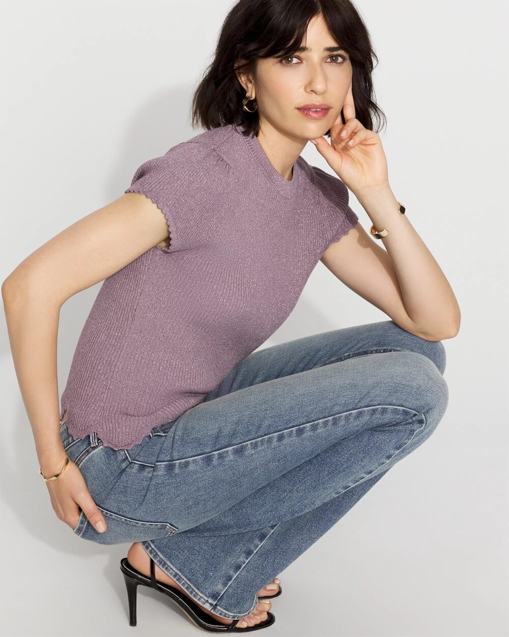 Scalloped Shimmer Sweater