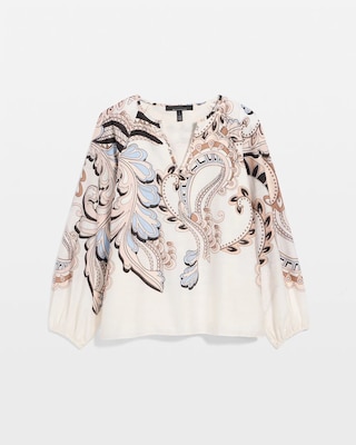 Long Sleeve Y-neck Blouse click to view larger image.